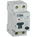 Автоматический выключатель дифференциального тока двухполюсный IEK GENERICA АВДТ32 С10 АC30 1P+N, сила тока 10 А, переменный, тип расцепления C, отключающая способность 4.5 kА