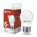 Лампа светодиодная IN HOME LED-шар-VC матовая, мощность - 6 Вт, цоколь - E27, световой поток - 570 лм, цветовая температура - 4000 K, форма - шар