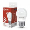 Лампа светодиодная IN HOME LED-шар-VC матовая, мощность - 8 Вт, цоколь - E27, световой поток - 760 лм, цветовая температура - 4000 K, форма - шар