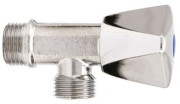 Вентиль ITAP 488 1/2″x1/2″ Ду15x15 Pу16 угловой, для стиральных машин, корпус - хромированная латунь, хромированная пластиковая ручка, резьбовое соединение - наружная-наружная