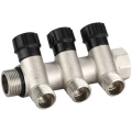 Коллектор IVANCI IVC.106560 3/4x1/2″ Ду20x15 Ру10 с регулирующими вентилями, 3 выхода, присоединение - внутренняя/наружная резьба, корпус - латунь