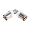 Угольник для металлопластиковых труб K-flex SOLID Ду16 Ру10 90° корпус - латунь, уплотнение - EPDM, присоединение - пресс/пресс
