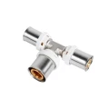 Тройник для металлопластиковых труб K-flex SOLID Ду20x26x20 Ру10 редукционный, корпус - латунь, уплотнение - EPDM, присоединение - пресс Тройник для металлопластиковых труб K-flex SOLID Ду20x26x20 Ру10 редукционный, корпус - латунь, уплотнение - EPDM, присоединение - пресс