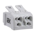 Клемма соединительная IEK КСП2-L+N 0.5-2.5 мм2, количество полюсов - 2, материал изоляции - термопласт, пружинная, упаковка - 260шт. UKZ-B06-2P-F0-E0-10