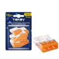 Клемма строительно-монтажная TOKOV ELECTRIC СМК 2273 450 В, 24 А, зажимов - 3 шт., количество - 10 шт., цвет - оранжевый Клемма строительно-монтажная TOKOV ELECTRIC СМК 2273 450 В, 24 А, зажимов - 3 шт., количество - 10 шт., цвет - оранжевый