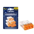 Клемма строительно-монтажная TOKOV ELECTRIC СМК 2273 450 В, 24 А, зажимов - 3 шт., количество - 5 шт., цвет - оранжевый Клемма строительно-монтажная TOKOV ELECTRIC СМК 2273 450 В, 24 А, зажимов - 3 шт., количество - 5 шт., цвет - оранжевый