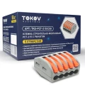 Клемма строительно-монтажная TOKOV ELECTRIC СМК 222 250 В, 32 А, зажимов - 5 шт., количество - 1 шт., цвет - серый Клемма строительно-монтажная TOKOV ELECTRIC СМК 222 250 В, 32 А, зажимов - 5 шт., количество - 1 шт., цвет - серый