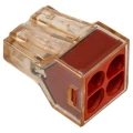 Клемма строительно-монтажная IEK СМК 773 400 В, 24 А, зажимов - 4 шт., количество - 4 шт., цвет - коричневый Клемма строительно-монтажная IEK СМК 773 400 В, 24 А, зажимов - 4 шт., количество - 4 шт., цвет - коричневый