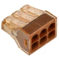 Клемма строительно-монтажная IEK СМК 773 400 В, 24 А, зажимов - 6 шт., количество - 1 шт., цвет - коричневый Клемма строительно-монтажная IEK СМК 773 400 В, 24 А, зажимов - 6 шт., количество - 1 шт., цвет - коричневый