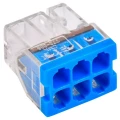 Клемма строительно-монтажная IEK СМК 772 450 В, 24 А, зажимов - 6 шт., количество - 4 шт., цвет - синий Клемма строительно-монтажная IEK СМК 772 450 В, 24 А, зажимов - 6 шт., количество - 4 шт., цвет - синий