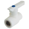 Кран шаровой PP-R Kalde Дн20х15 Ру25 полипропиленовый, комбинированный, внутренняя резьба/сварка, управление ручка-рычаг, белый