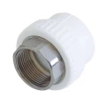 Муфта PP-R Kalde Дн32х1″ Ру25 полипропиленовая, комбинированная под шестигранник, внутренняя резьба/пайка, белая