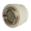 Муфта PP-R Kalde Дн20х1/2″ Ру25 полипропиленовая, разъемная, внутренняя резьба/пайка, серия ECO, серая