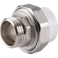 Муфта PP-R Kalde Дн20х1/2″ Ру25 полипропиленовая, разъемная, наружная резьба/пайка, серия ECO, серая