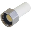 Штуцер PP-R Kalde 3252-tnf Дн20х3/4″ Ру25 для полипропиленовых труб, с накидной гайкой внутренняя резьба белый