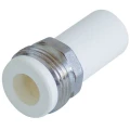 Штуцер PP-R Kalde 3252-tnm Дн20х3/4″ Ру25 для полипропиленовых труб, с гайкой наружная резьба белый