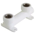 Угольник PP-R Kalde Дн20х1/2″ полипропиленовый, Ру25 двойной для гибкой подводки, наружная резьба/сварка, белый