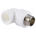 Угольник PP-R Kalde Дн25х1/2″ Ру25 полипропиленовый, комбинированный наружная резьба/сварка, белый
