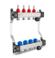 Коллекторная группа KAN-therm InoxFlow UFST 1″x3/4″x5 Ду25х20 Ру6 с вентилями для электроприводов и расходомерами, заглушки Ду25