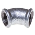 Угольник Китай 1/2″ Ду15 45° корпус - ковкий чугун, оцинкованный, внутренняя/внутренняя резьба