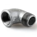 Угольник Китай 1/2″ Ду15 90° корпус - ковкий чугун, оцинкованный, внутренняя/наружная резьба