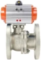 Кран шаровой DN.ru BV3232P(2pc)-FP-F-ISO-H Ду150 Ру16, 24х24, фланцевый, полнопроходной, нержавеющая сталь SS316, уплотнение - PTFE, с пневмоприводом PA-DA-140 двойного действия