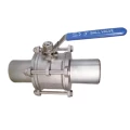Кран шаровой САГА S-BW15-4 Ду15 Ру64 полнопроходной трехсоставной, нержавеющая сталь AISI304, уплотнение - PTFE, под приварку, рукоятка
