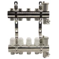 Коллекторная группа KROMWELL EU.ST6079 1″x3/4″x4 Ду25х20 Ру10 с термостатическими вставками, запорными клапанами, воздухоотводчиками и дренажем EUROS