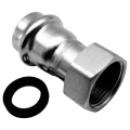 Соединитель Kromwell KW.SP908 Дн15х1/2″ Ру16 с накидной гайкой, корпус - нержавеющая сталь AISI304, присоединение - пресс/накидная гайка