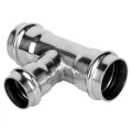 Тройник Kromwell KW.SP931 Дн18х18х18 Ру16 корпус - нержавеющая сталь AISI304, присоединение - пресс