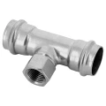 Тройник Kromwell KW.SP932 Дн22х1/2″х22 Ру16 с внутренней резьбой, корпус - нержавеющая сталь AISI304, присоединение - пресс/внутренняя резьба