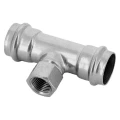 Тройник Kromwell KW.SP932 Дн15х1/2″х15 Ру16 с внутренней резьбой, корпус - нержавеющая сталь AISI304, присоединение - пресс/внутренняя резьба