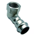 Угольник двухраструбный Kromwell KW.SP952 Дн15х1/2″ Ру16 угол 90° с переходом на внутреннюю резьбу, корпус - нержавеющая сталь AISI304, присоединение - пресс/внутренняя резьба