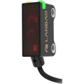 Датчик оптический LANBAO PST-SR25DNCR, прямоугольный корпус, диффузный с конвергентным лучом, выход NPN, питание - 12-24В, кабель - 2м, IP67, расстояние срабатывания - 25мм, материал корпуса - пластик