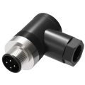 Разъем LANBAO QE12-W4G для датчиков, угловой, 250В, IP67, материал корпуса - пластик