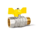 Кран шаровой LD Pride 47.15.В-Н.Б GAS (аналог 11Б27П) 1/2″ Ду15 Ру40 ГАЗ полнопроходной, двухходовой, латунь ЛС59-1 никелированная, уплотнение - фторопласт, внутренняя / наружная резьба, ручка-бабочка