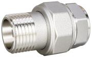 Сгон LD Pride 1/2″ Ду15 Ру40 американка, разъемный, внутренняя резьба/наружная резьба, корпус — латунь никелированный