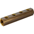 Коллектор LUXOR CD 457/4 G1″ х G1/2″ Ду25 Ру10 распределительный со сливным отверстием 1/2, корпус - латунь, 4 отвода Коллектор LUXOR CD 457/4 G1″ х G1/2″ Ду25 Ру10 распределительный со сливным отверстием 1/2, корпус - латунь, 4 отвода