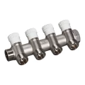 Коллектор LUXOR CP 464 G3/4″ х G1/2″ Ду20 Ру10 распределительный 4-ходовой, корпус - латунь, плоское уплотнение, 4 отвода