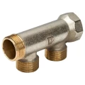 Коллектор LUXOR CP 402 G3/4″ x (W24x19) Ду20 Ру10 распределительный, корпус - латунь, 2 выхода