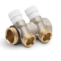 Коллектор LUXOR CP 452 G1″ х G3/4″ Ду25 Ру10 EK распределительный, корпус - латунь, 2 отвода
