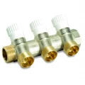 Коллектор LUXOR CP 453 G1″ х G3/4″ Ду25 Ру10 EK распределительный, корпус - латунь, 3 отвода