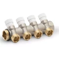 Коллектор LUXOR CP 454 G1″ х G3/4″ Ду25 Ру10 EK распределительный, корпус - латунь, 4 отвода