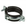 Хомут трубный Mayer 3/4″ Ду10 (Дн16-19) c резиновой прокладкой, без комплекта, M8, корпус - оцинкованная сталь