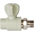 Кран полипропиленовый MeerPlast PPRC прямой Дн20x1/2″ Ру25 под приварку / американка серый