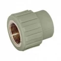 Муфта полипропиленовая PPRC комбинированная MeerPlast Дн20x3/4” Ру25 внутренняя резьба / под приварку серая