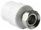 Муфта PPRC MeerPlast Дн20x1/2 дюйм Ру25 белая с накидной гайкой