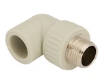 Угольник полипропиленовый PPRC-NR комбинированный MeerPlast Дн25x1/2″ Ру25 наружная резьба, серый