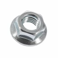 Гайка Китай M12 с фланцем, корпус - сталь, покрытие - цинк, DIN 6923, упаковка - 10шт
