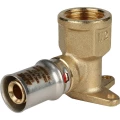 Уголок соединительный STOUT SFP-0018 16x1/2″ Ру16 пресс с креплением (водорозетка), латунный, для металлопластиковых труб